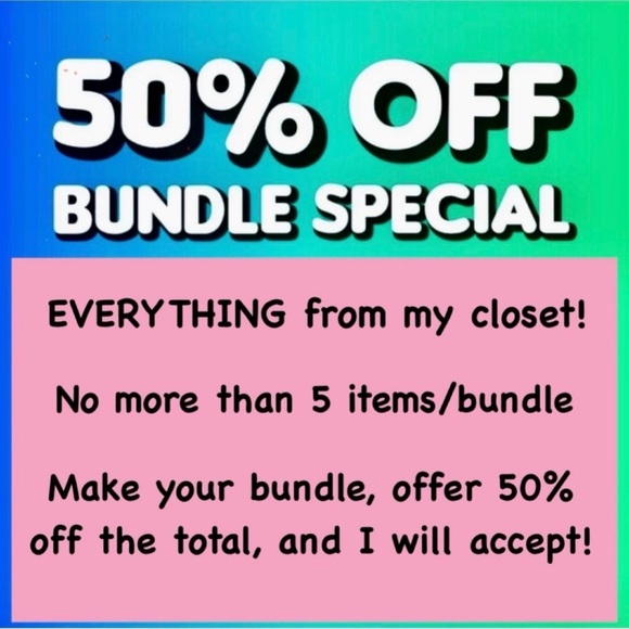 Other - 50% Off Bundle Special Graphic - Teal, Blue & Pink Promo